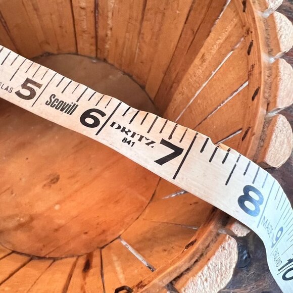 Vintage Rustic Wooden Plant Pot Cover - Picture 4 of 7